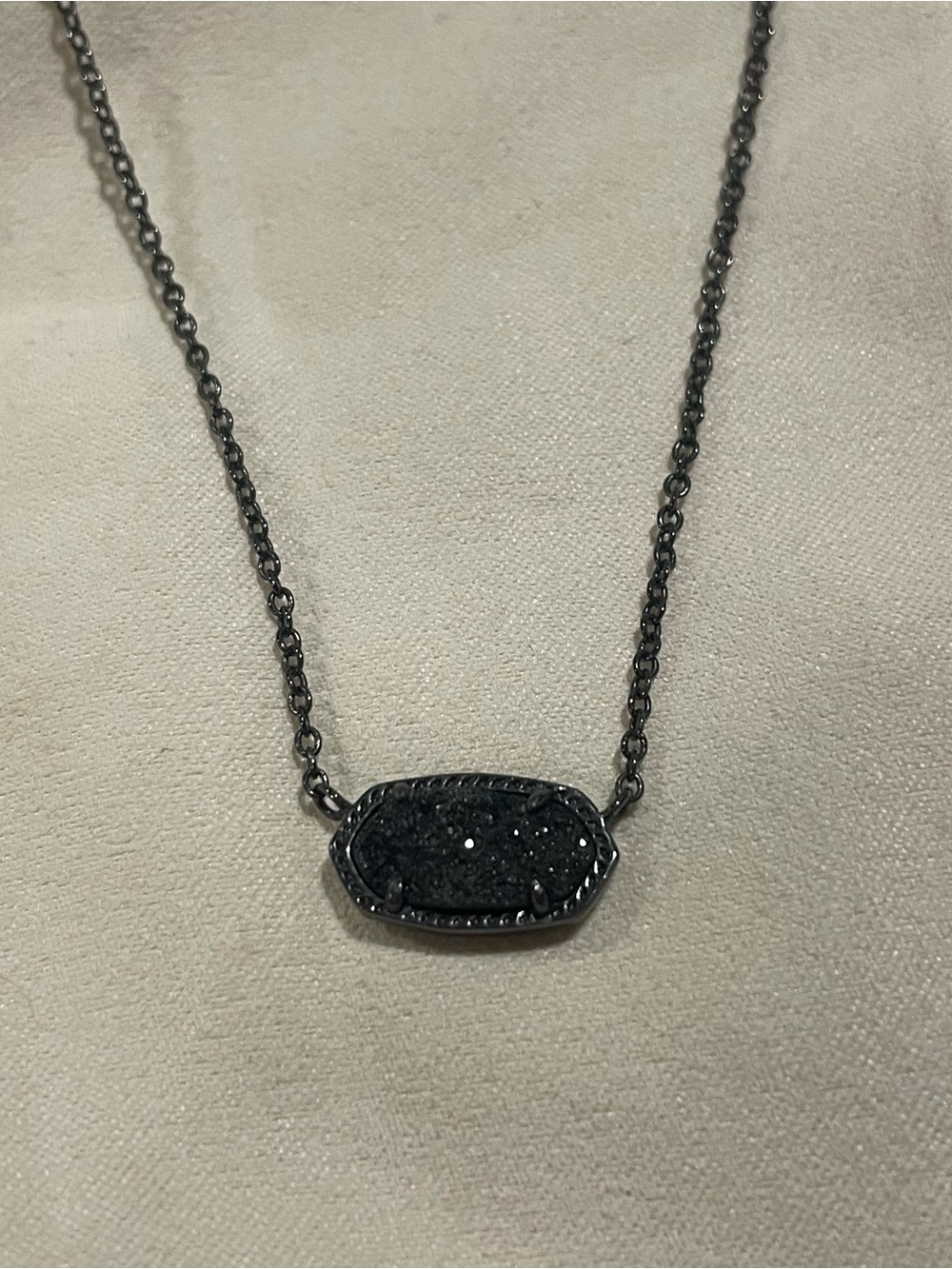 Kendra Scott Black Druzy Pendant Necklace - Sparkling Centerpiece